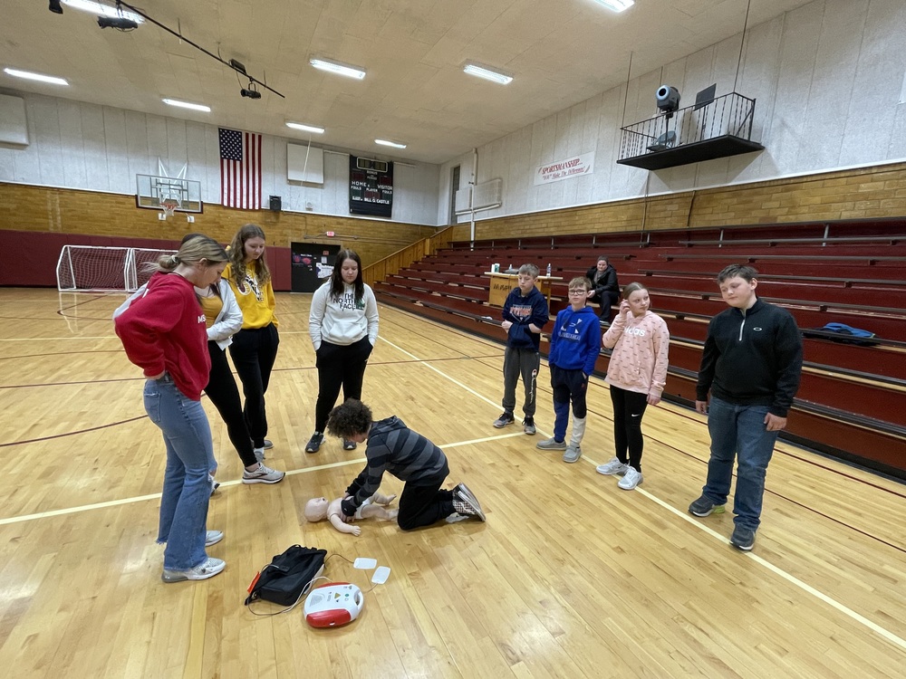 students receiving health and cpr training